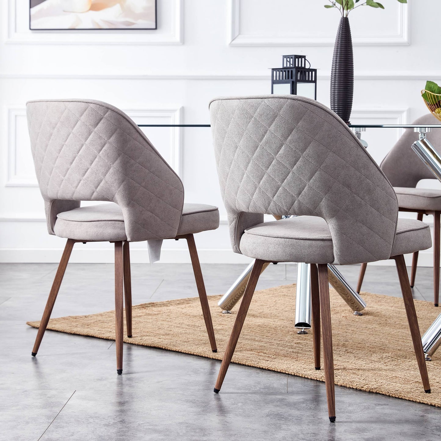 Spencer Dining Chairs with Metal Leg (Set of 4) - Gray
