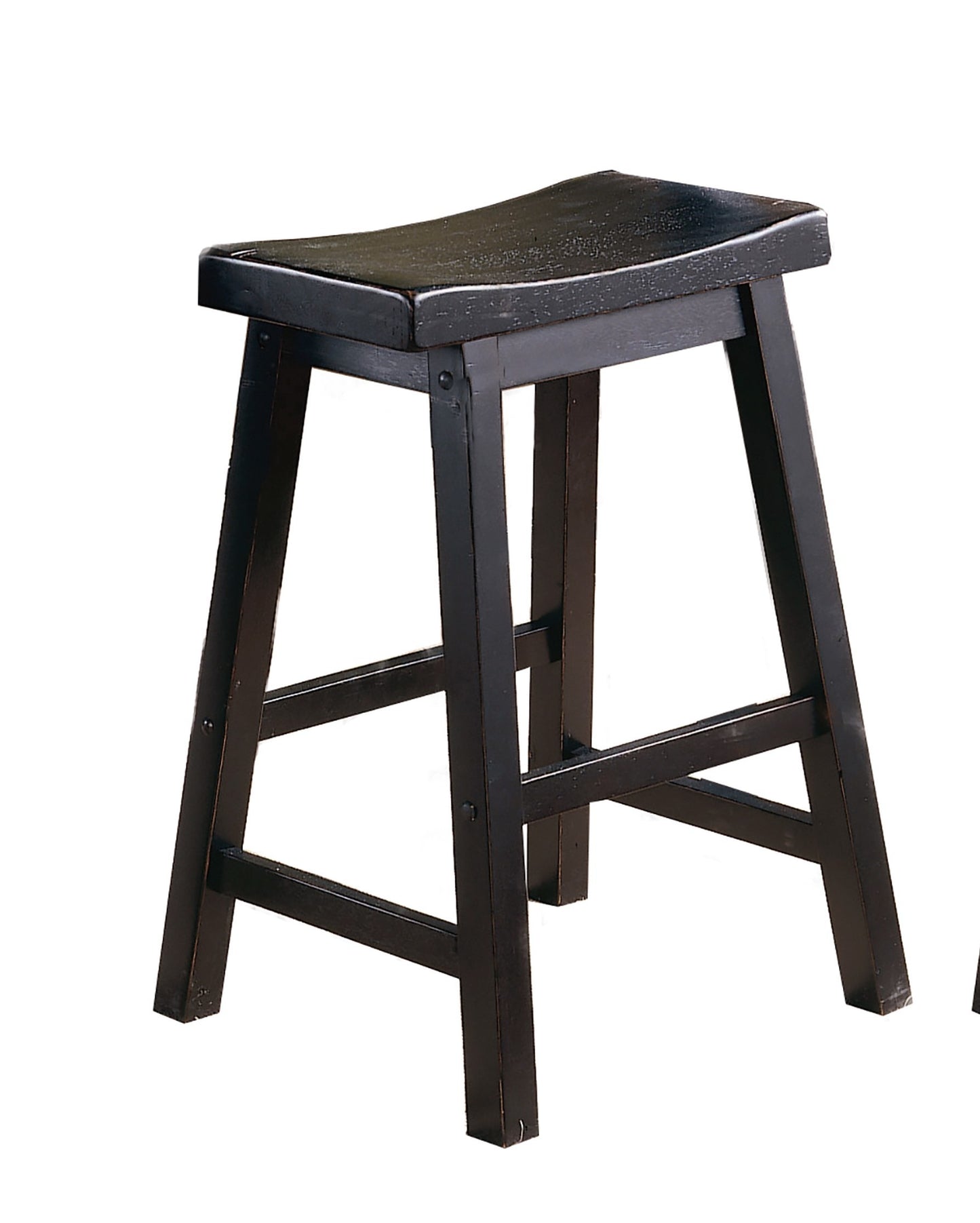 Solid Wood 24-inch Counter Height Stools - Black Set of 2