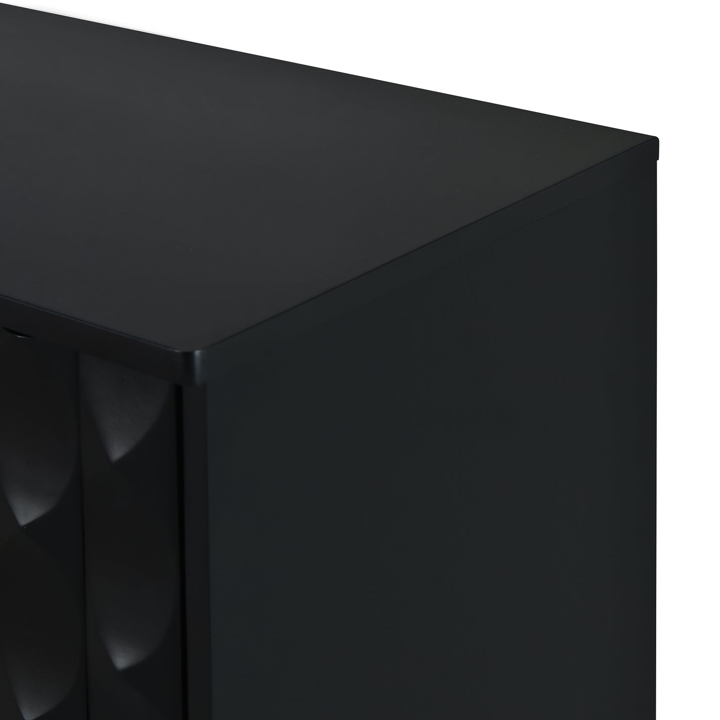 Celeste Convex Pattern Doors Sideboard Buffet - Black