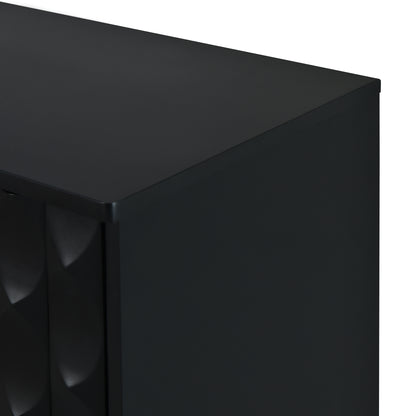 Celeste Convex Pattern Doors Sideboard Buffet - Black