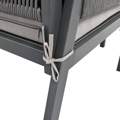 Mixon 4 Pc Patio Rope Sofa Set - Gray