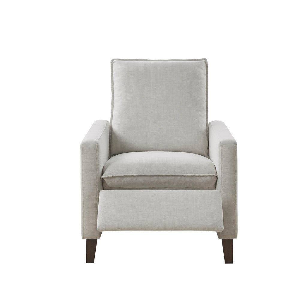 Hugo Upholstered Manual Push Back Recliner - Ivory