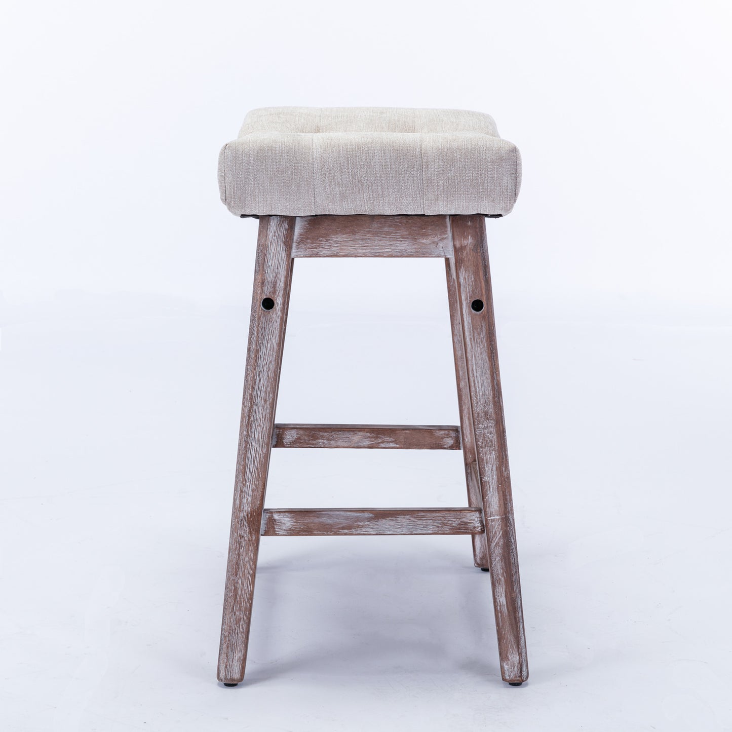 Farmhouse Counter Stools Height 25" -  Beige Set of 2