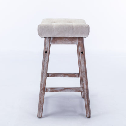 Farmhouse Counter Stools Height 25" -  Beige Set of 2