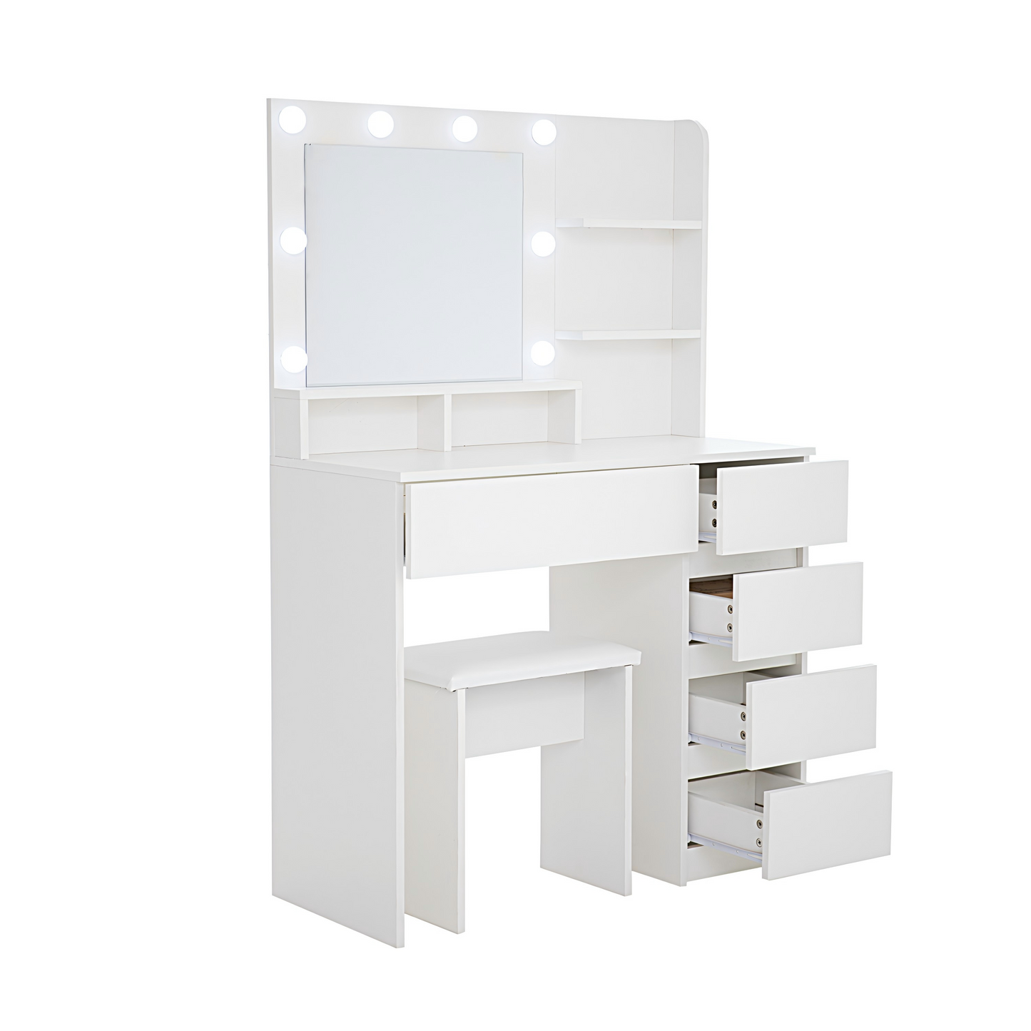 Hayden Makeup Vanity Desk Set with Mirror & Light