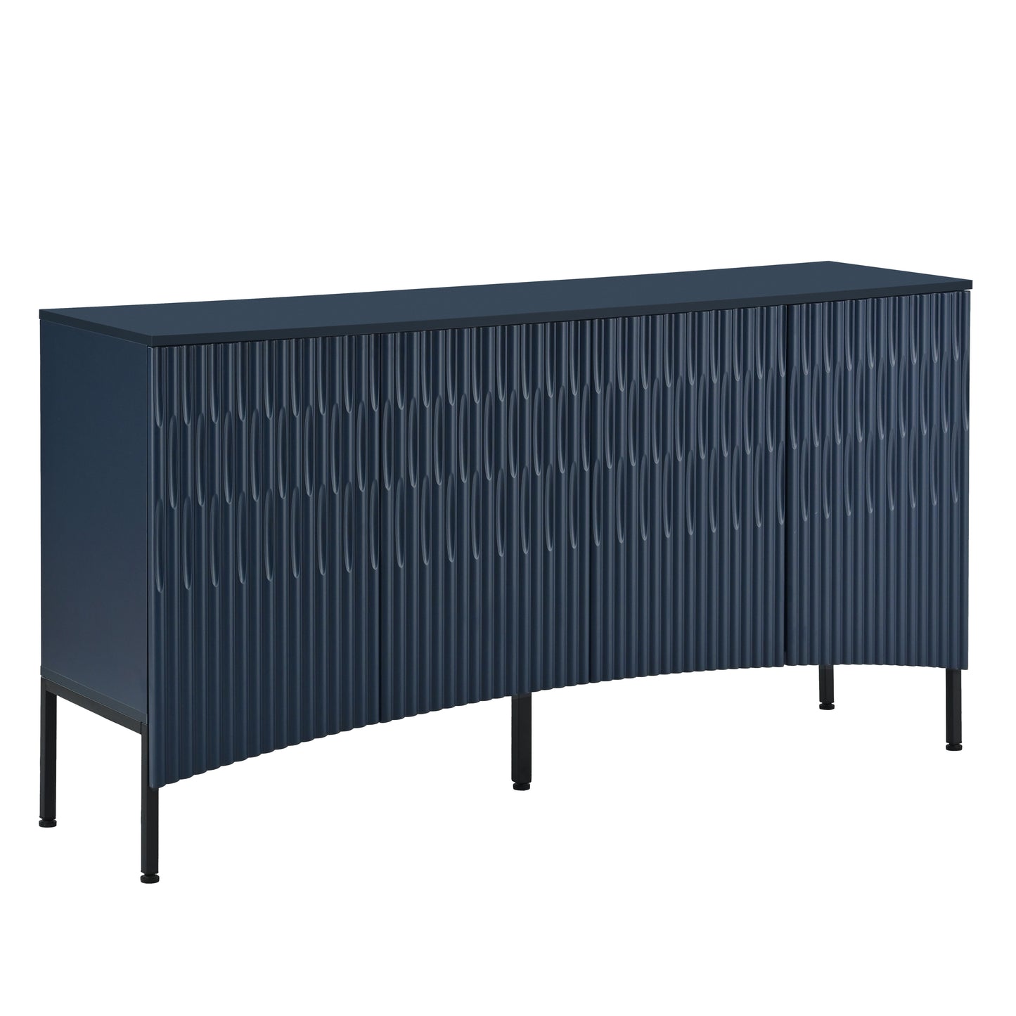 Arched Curved Bottom Doors Sideboard Buffet - Navy Blue