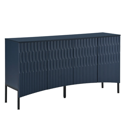 Arched Curved Bottom Doors Sideboard Buffet - Navy Blue