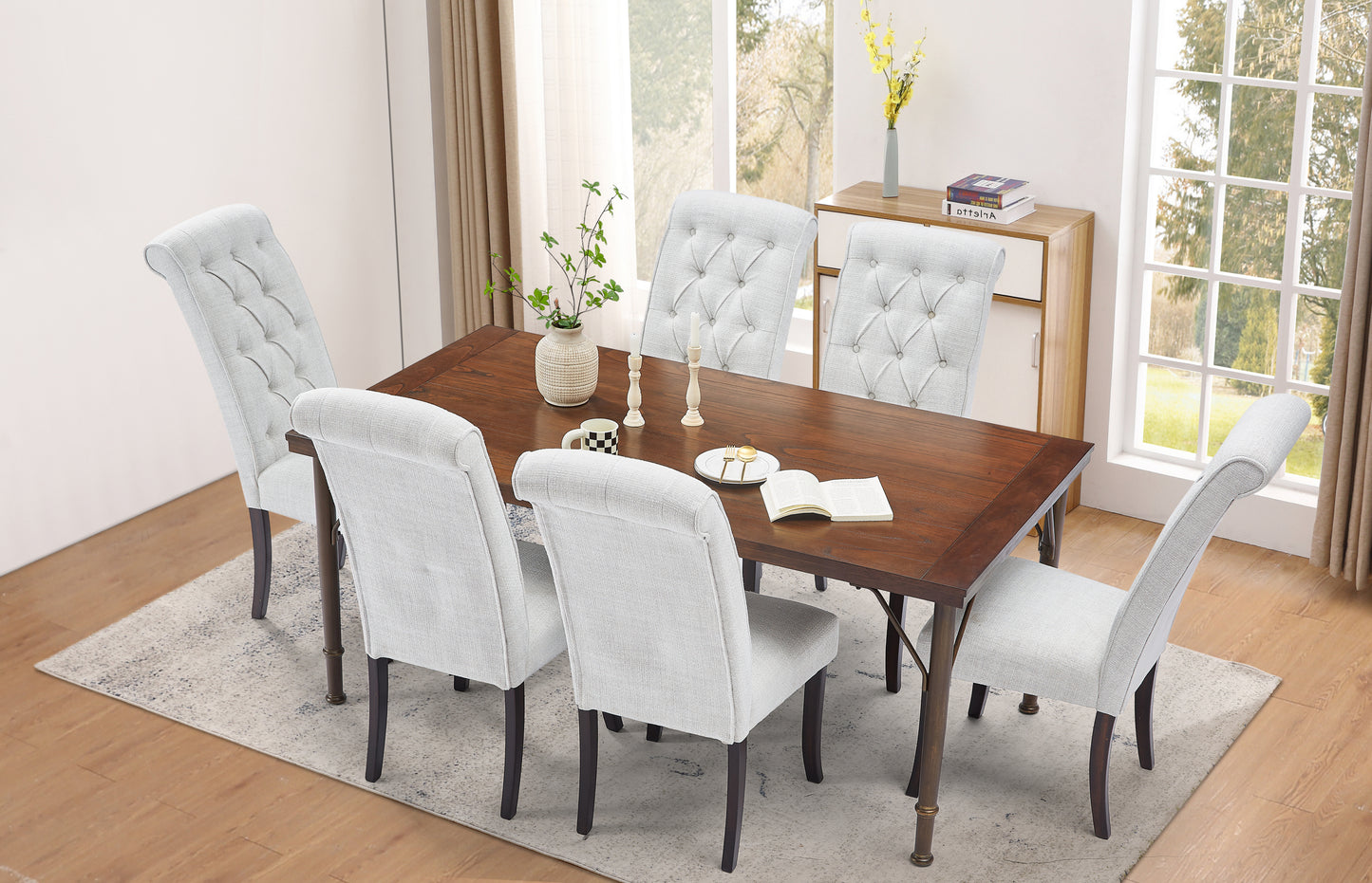 Shera Fabric Dining Chairs (Set of 2) - Natural