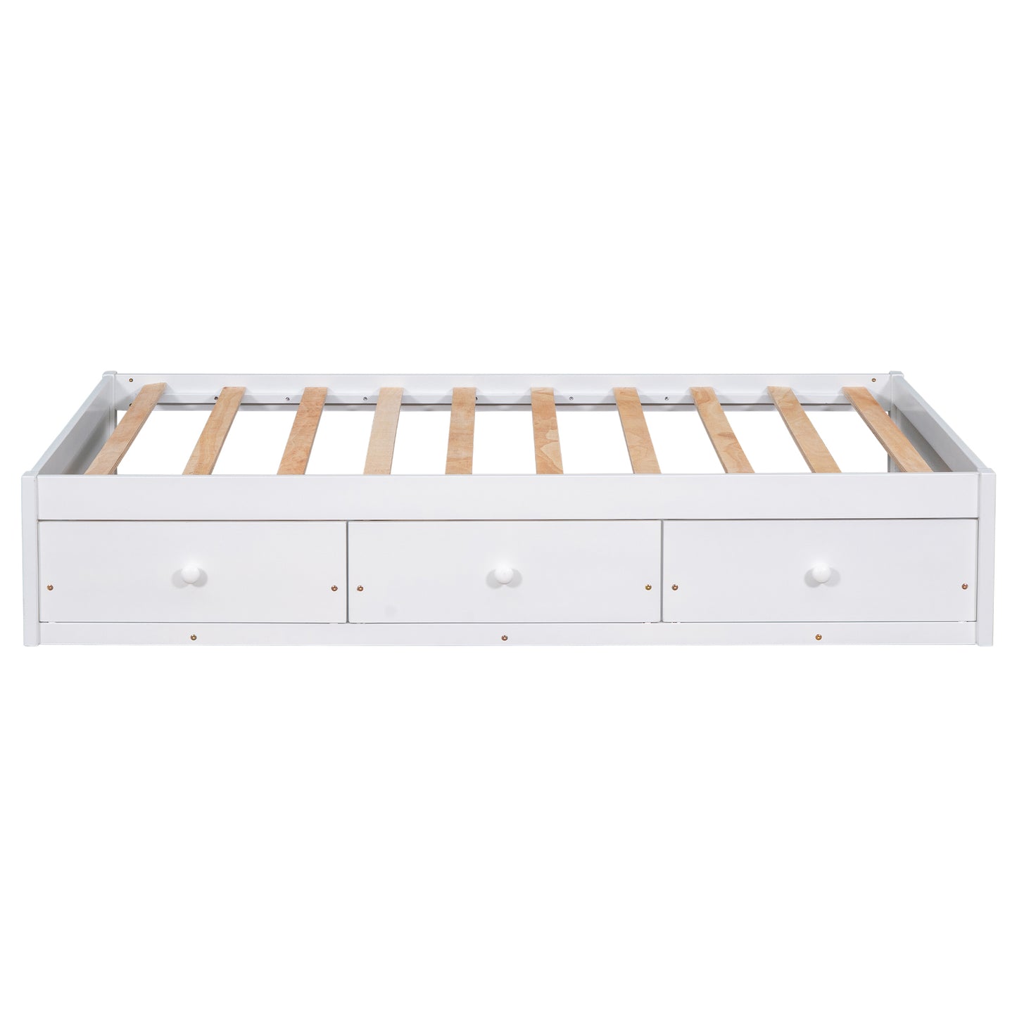 Oris Twin Size Wood Platform Bed - White