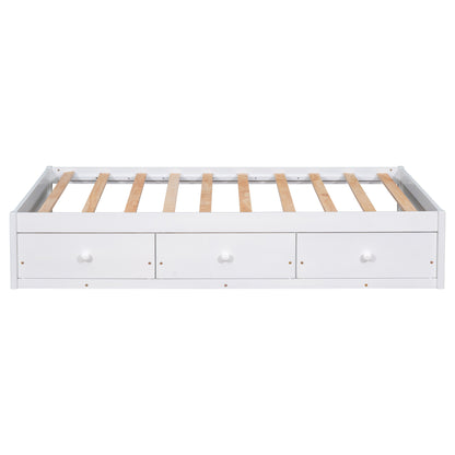Oris Twin Size Wood Platform Bed - White