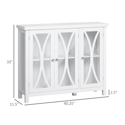 Arc Pattern Sideboard Buffet - White