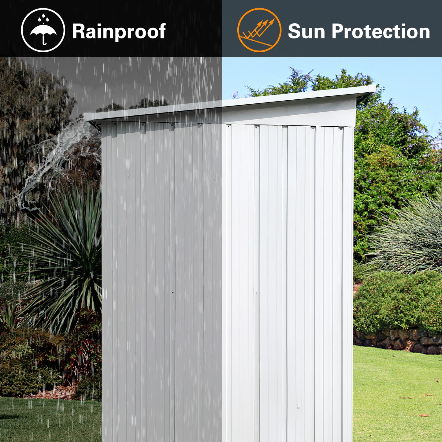 Morton 5 X 3 ft Metal Garden Sheds Outdoor Storage - White+Yellow