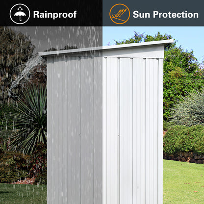 Morton 5 X 3 ft Metal Garden Sheds Outdoor Storage - White+Yellow