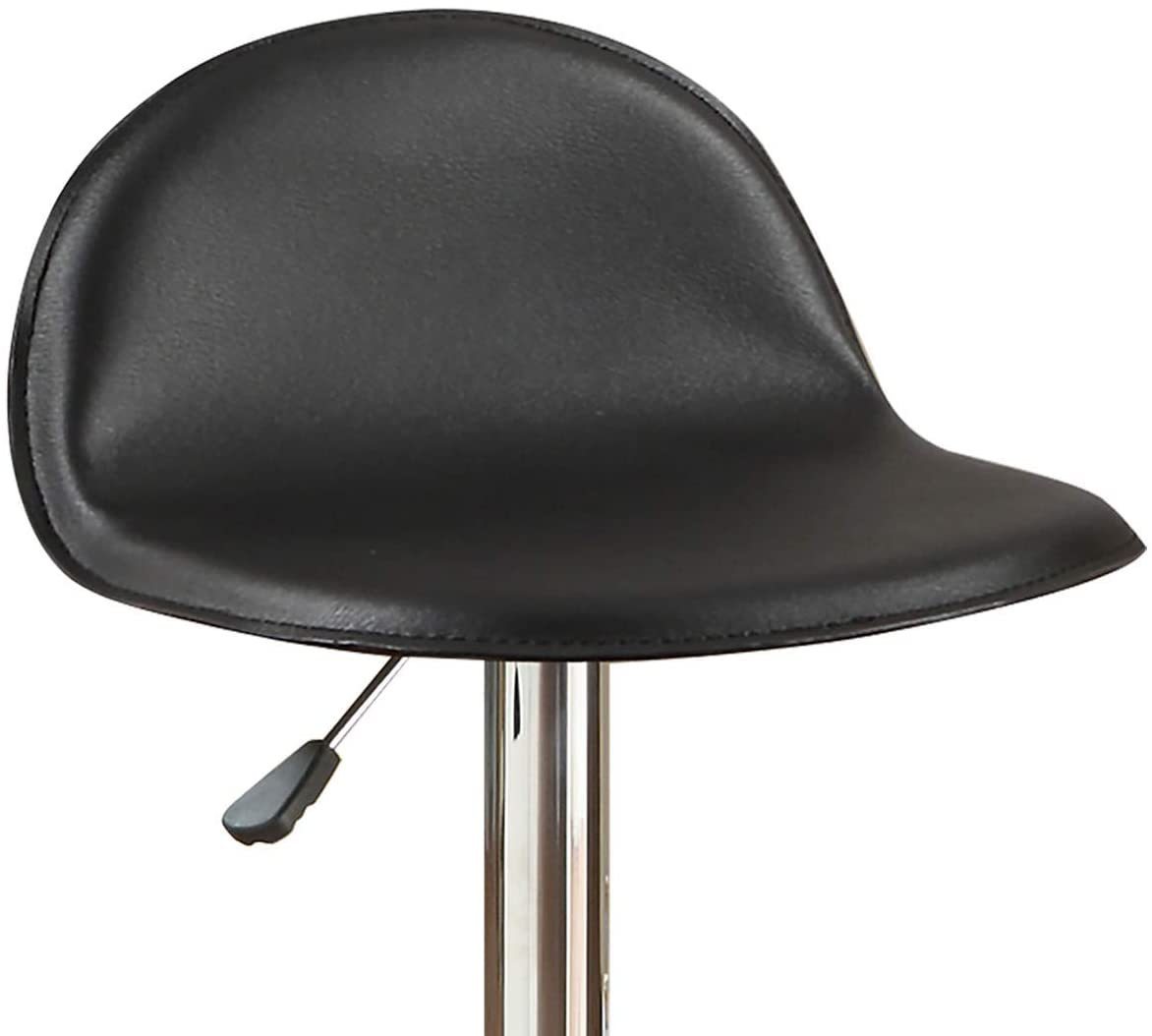 Faux Leather Stool Adjustable Height Chairs - Black Set of 2
