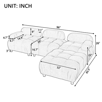 Moby Modular Convertible Sectional Sofa - Gray