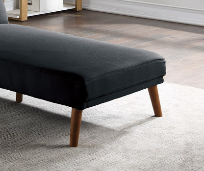 Jovan 2pc Sectional Sofa Set  Solid wood Legs Tufted Couch - Black