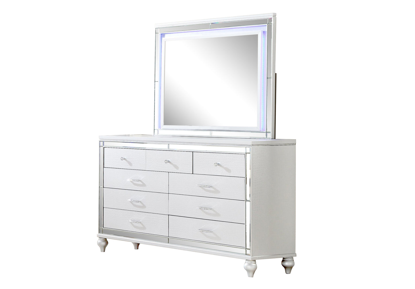 Sterling Mirror Framed Dresser White