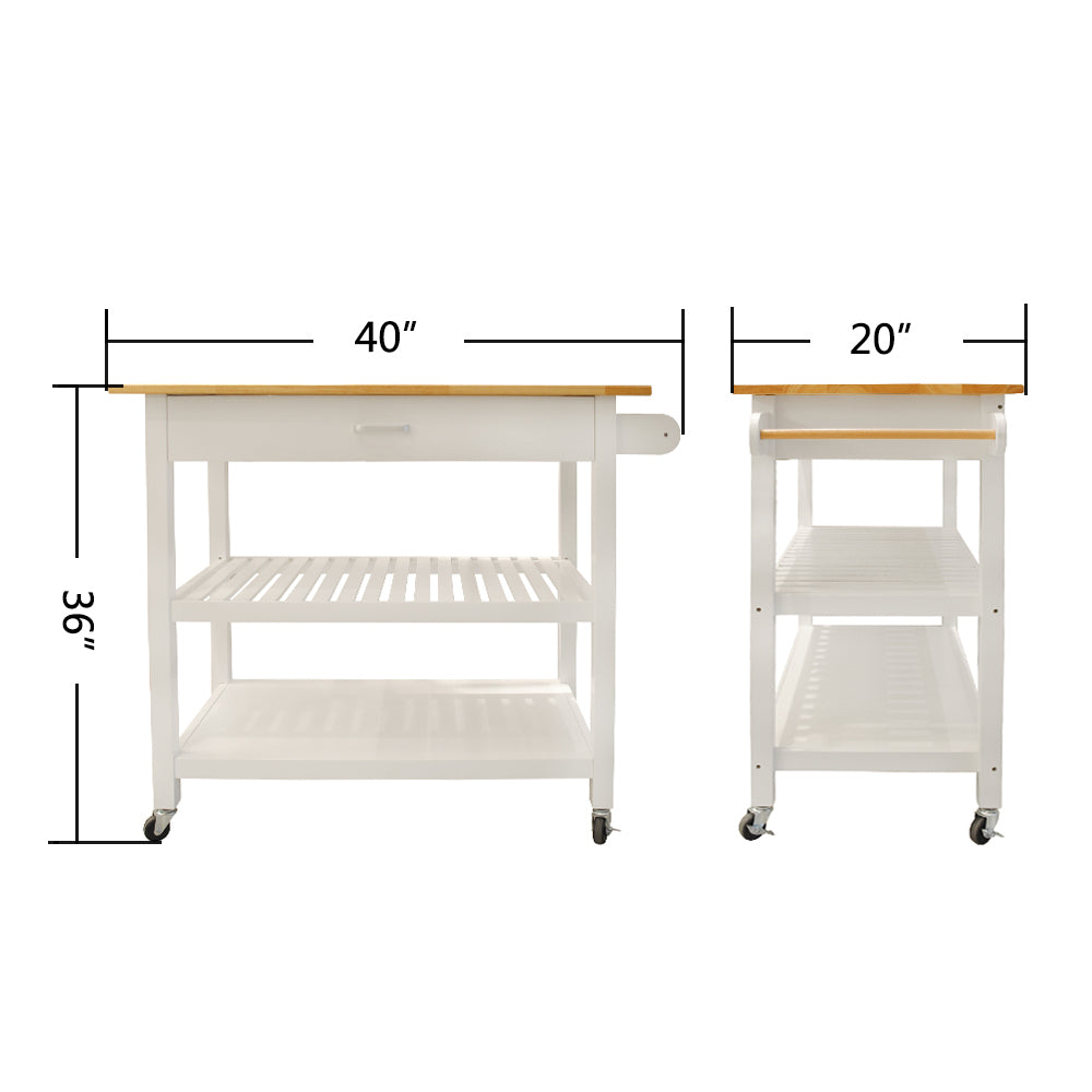 Cruiser Kitchen Island & Kitchen Cart  - White