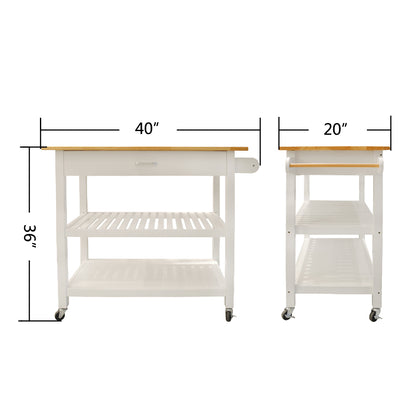 Cruiser Kitchen Island & Kitchen Cart  - White