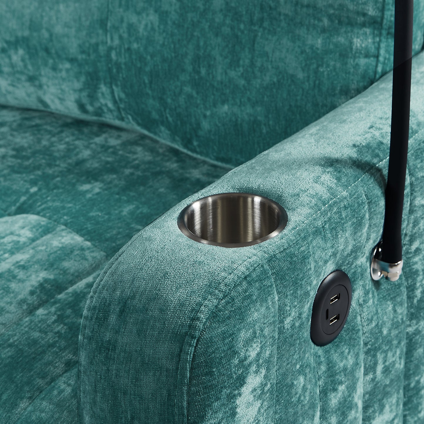 Rita Loveseat Pull-out Sofa Bed with Adjustable Backrest - Teal