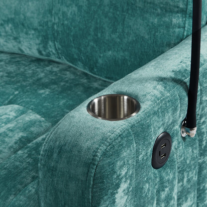 Rita Loveseat Pull-out Sofa Bed with Adjustable Backrest - Teal