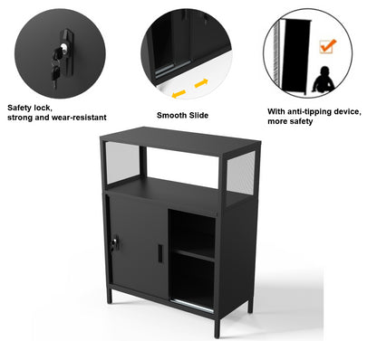 Boone Steel Storage Cabinets - Black