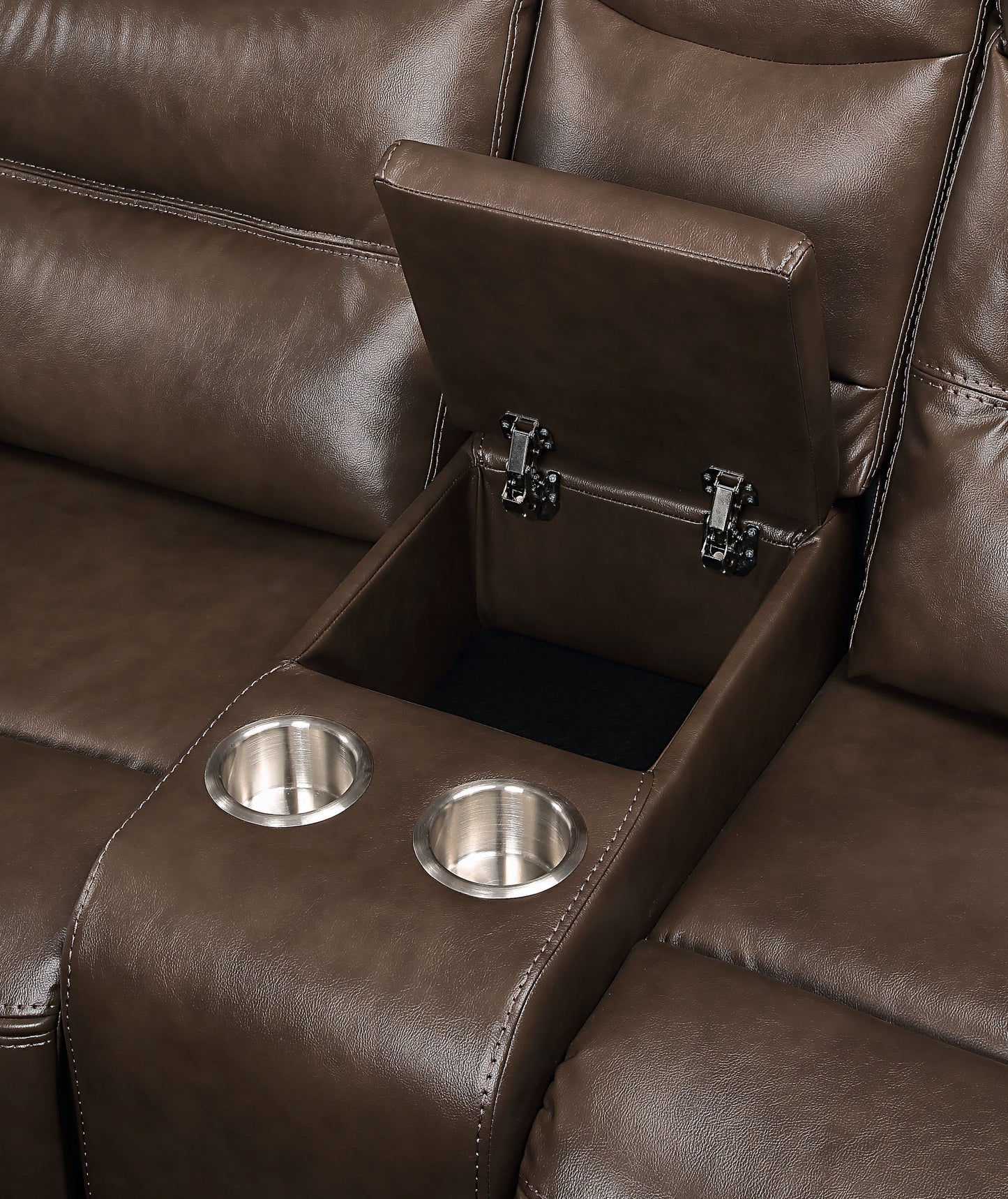 Aashi Loveseat w/Console - Brown