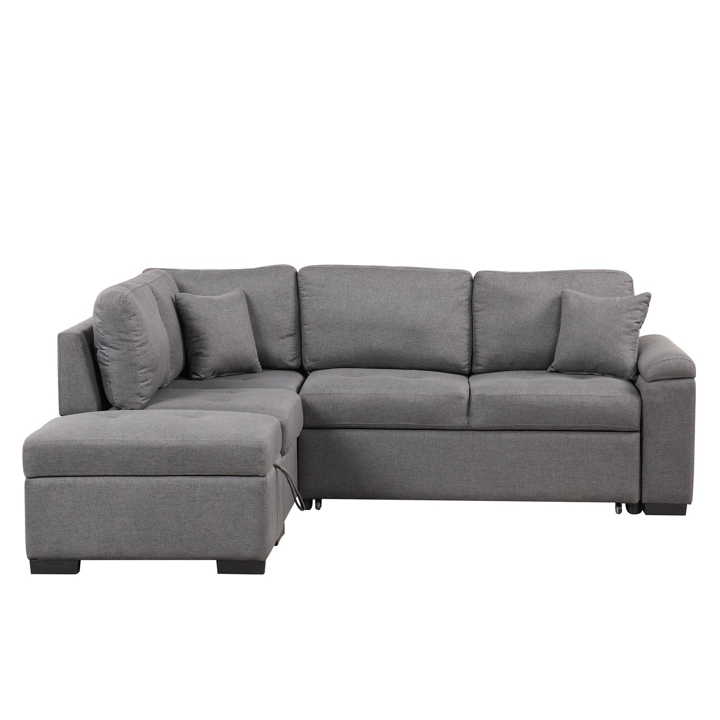 Kwame Sleeper Sectional Sofa - Dark Gray