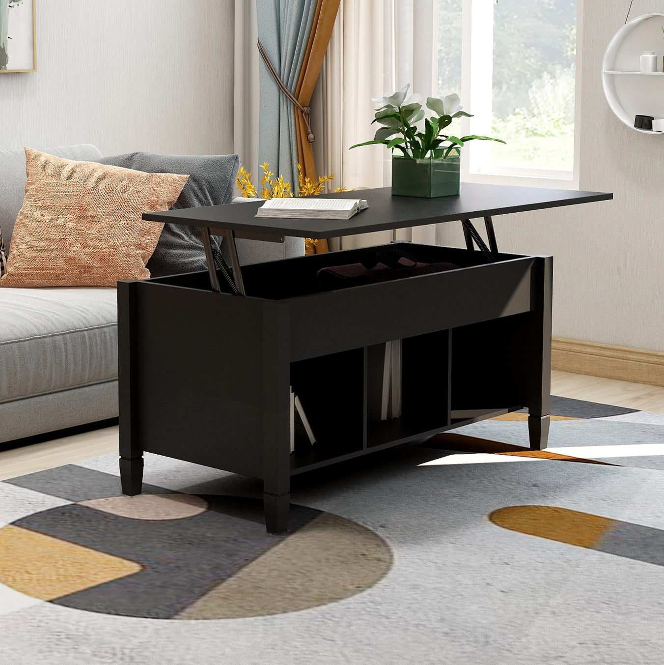 Wise Lift Top Coffee Table - Black