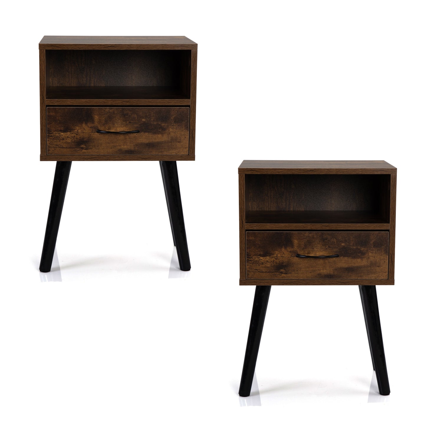 Tudor Nightstand  ( Set of 2) - Brown