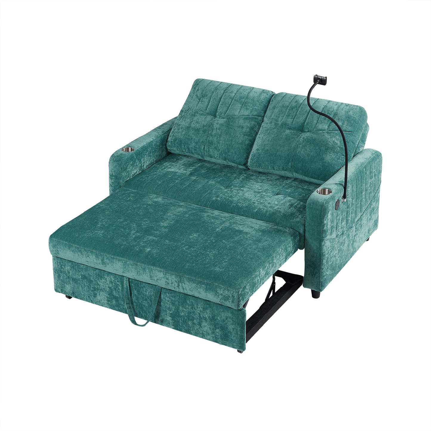 Rita Loveseat Pull-out Sofa Bed with Adjustable Backrest - Teal