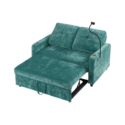 Rita Loveseat Pull-out Sofa Bed with Adjustable Backrest - Teal