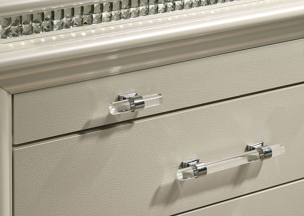 Perla Solid wood Nightstand - White