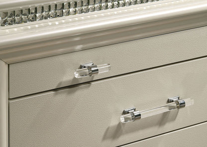 Perla Solid wood Nightstand - White