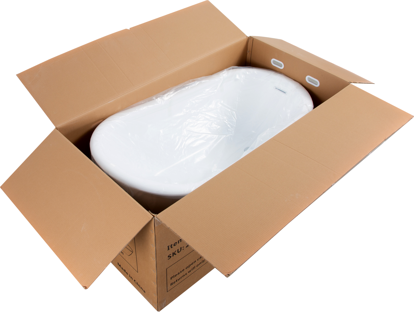 Niva  59" Glossy Acrylic Freestanding Soaking Bathtub - White