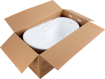 Niva  59" Glossy Acrylic Freestanding Soaking Bathtub - White