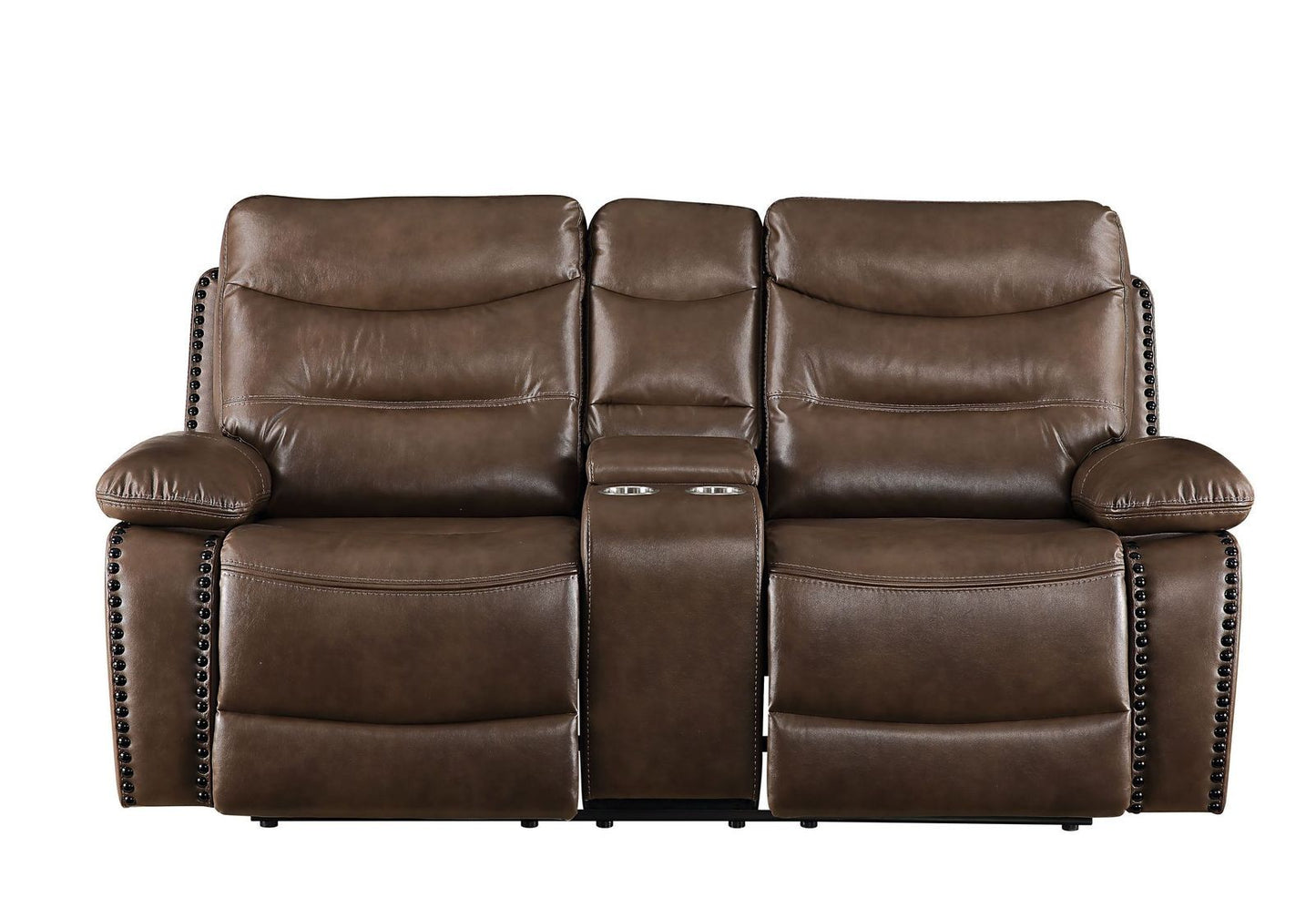 Aashi Loveseat w/Console - Brown