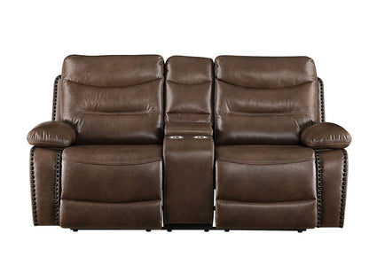 Aashi Loveseat w/Console - Brown