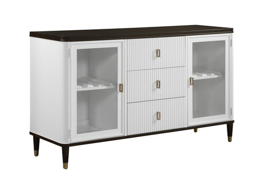 Carene White & Brown Finish Server