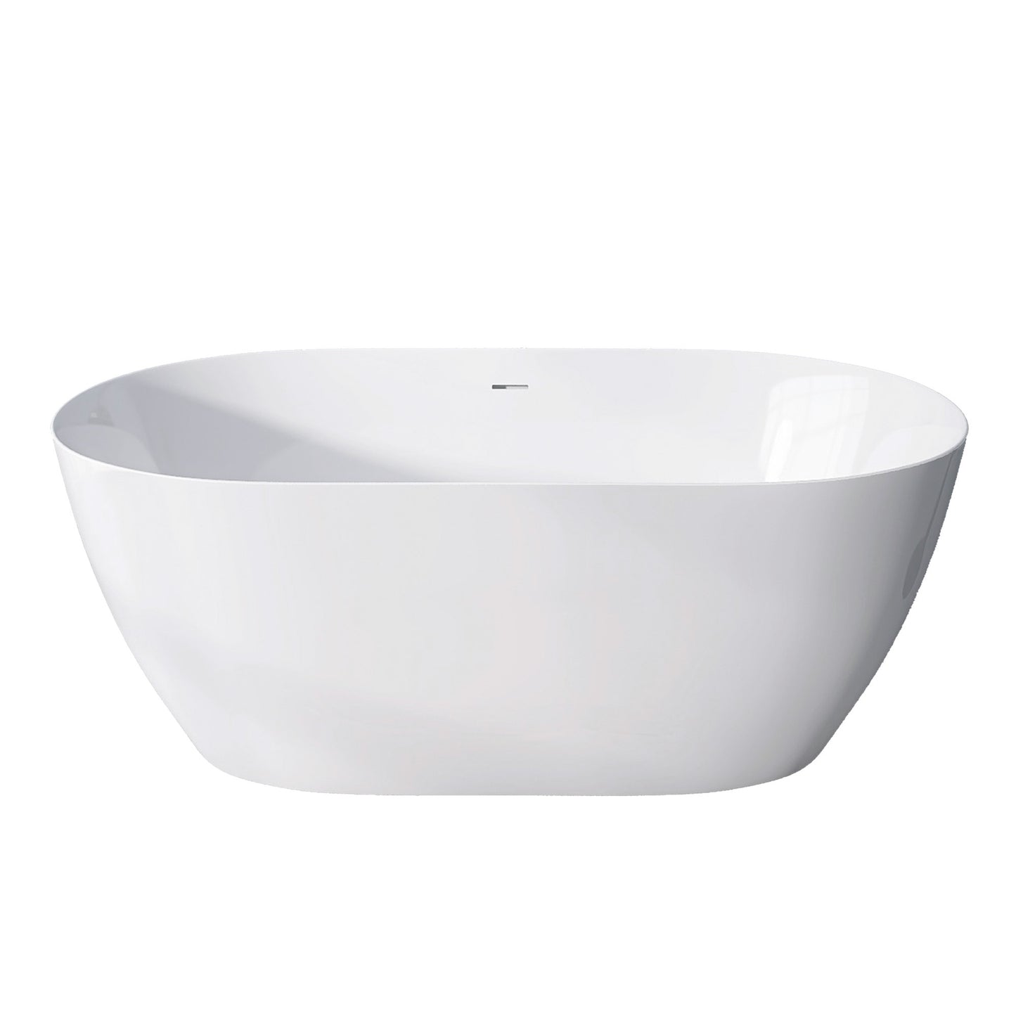 Nuvo 59" Acrylic Free Standing Oval Shape Soaking Tub - Gloss White