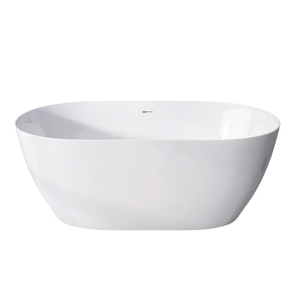 Nuvo 59" Acrylic Free Standing Oval Shape Soaking Tub - Gloss White