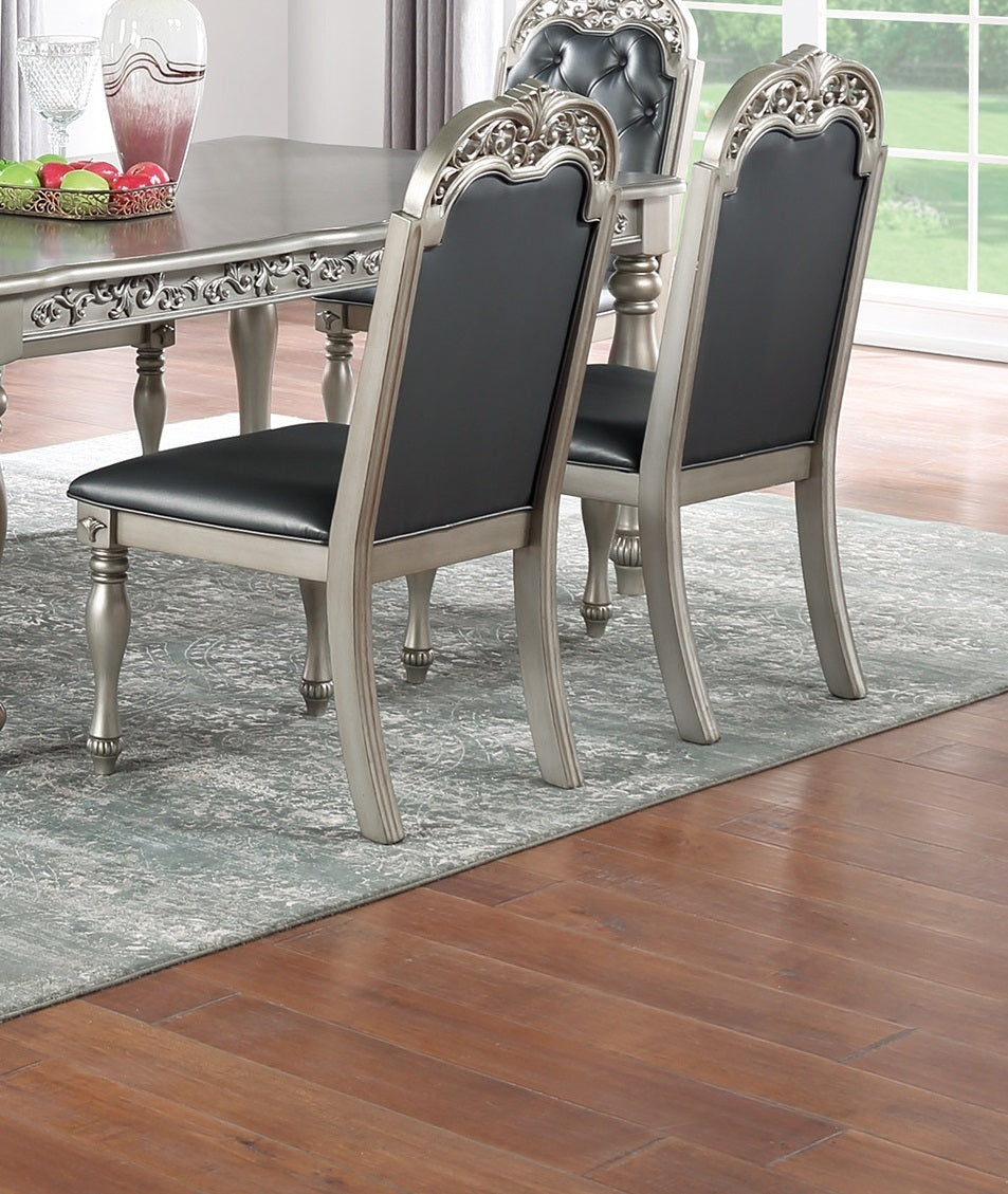 Hampton Majestic Formal Dining Chair (Set of 2) - Silver+Grey