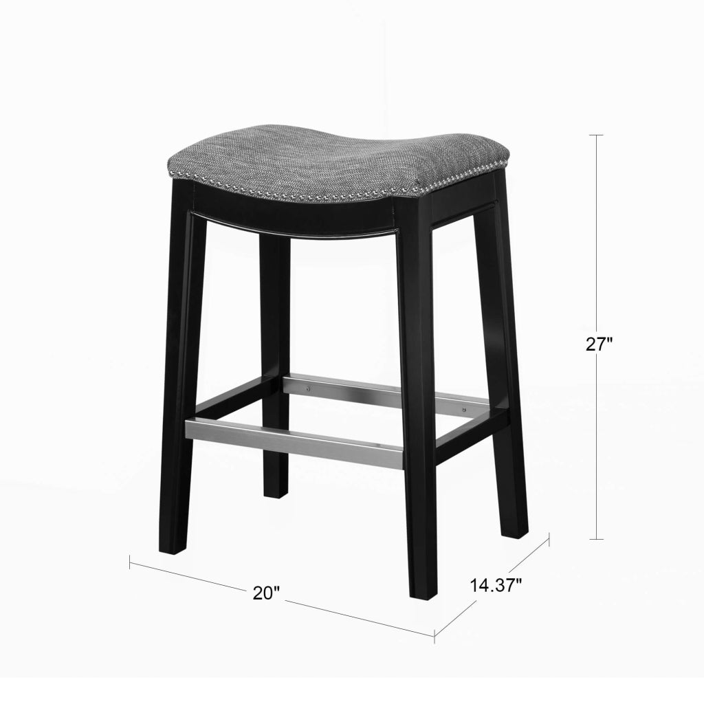 Saddle Counter Stool  - Gray
