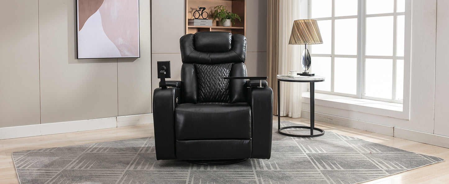 Comfort Max 270 Degree Swivel Power Recliner - Black