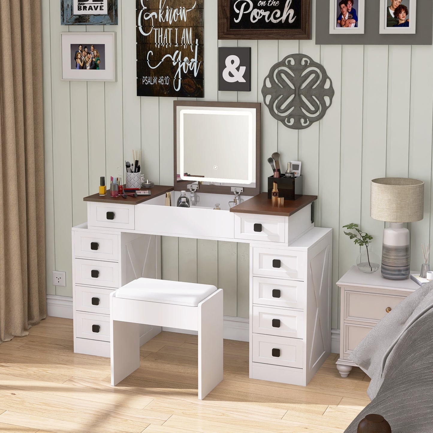 Cleo II Makeup Vanity Desk Set