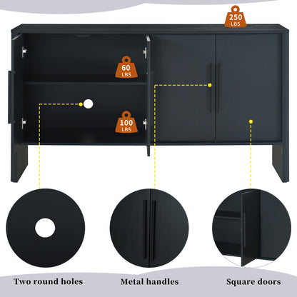 Miya Retro Sideboard Buffet - Black