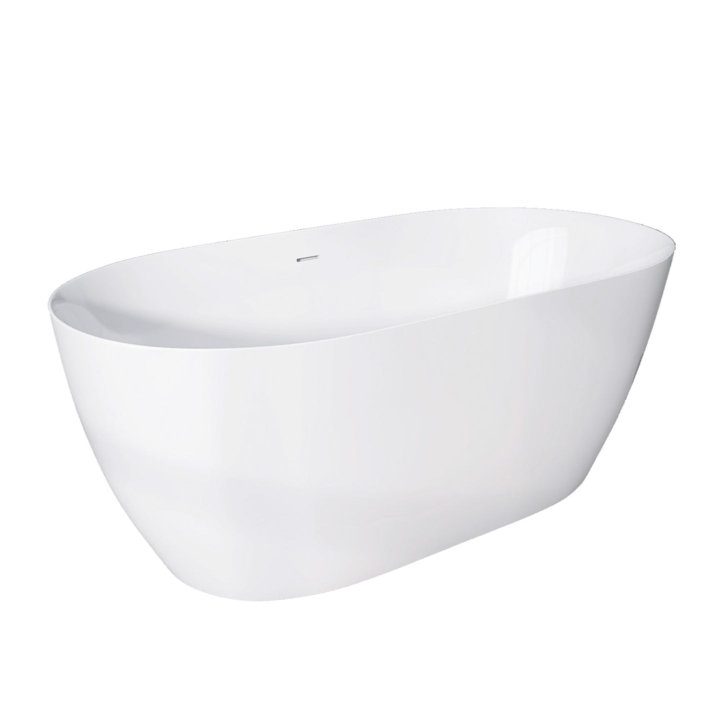 Nuvo 59" Acrylic Free Standing Oval Shape Soaking Tub - Gloss White