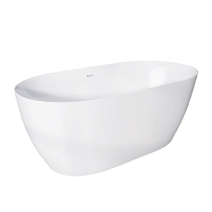 Nuvo 59" Acrylic Free Standing Oval Shape Soaking Tub - Gloss White