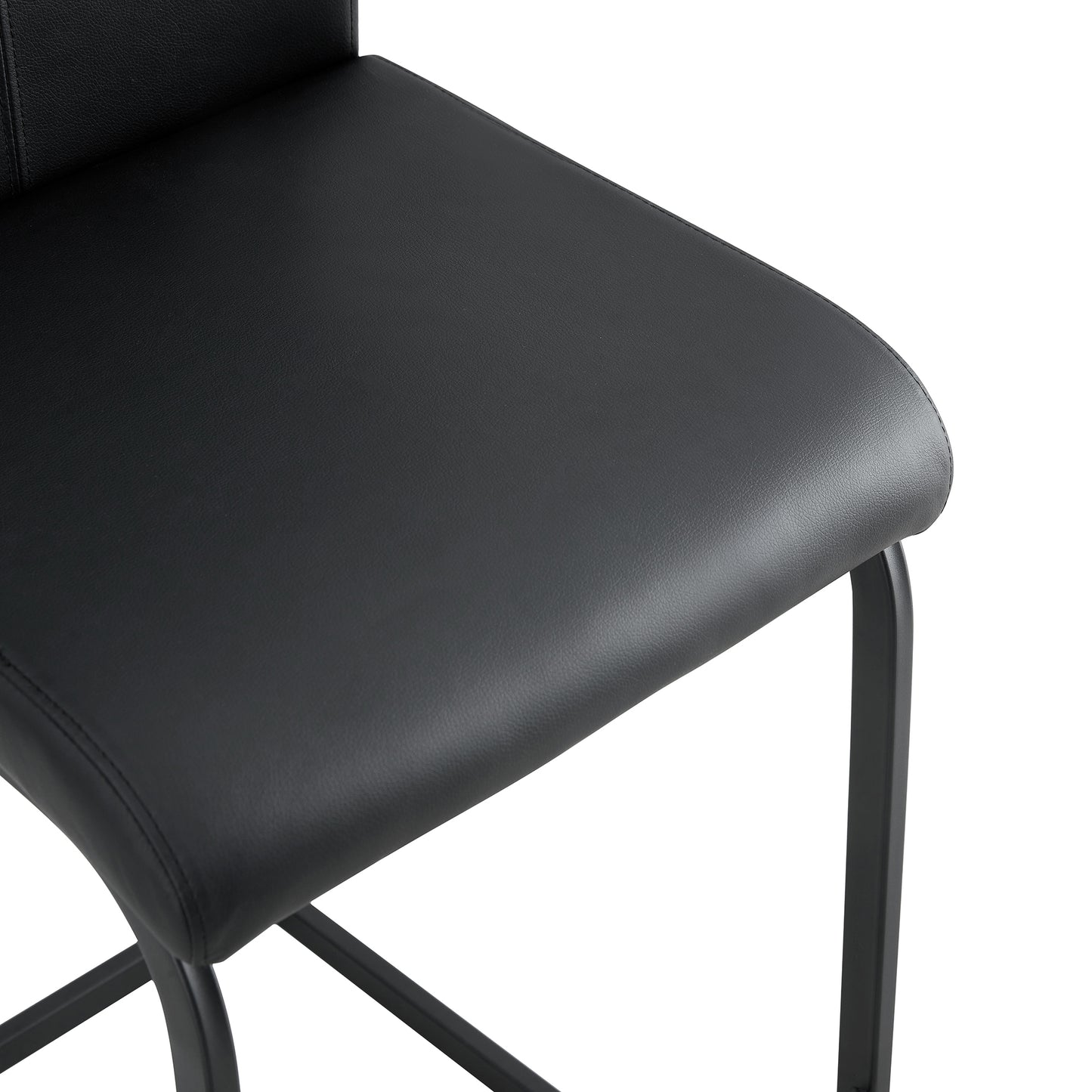 Regal PU Chair Barstool - Black Set of 2