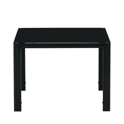 Glass Square Coffee Table Set of 2 - Black